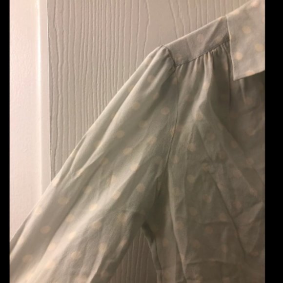 Tory Burch Button Down Pola Dot Silk Shirt Sz 0 - Picture 8 of 9